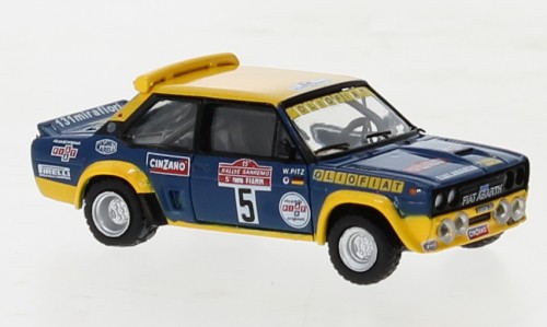 Brekina: Fiat 131 Abarth No.5 Olio Fiat Rally San Remo "W.Röhrl" 1977