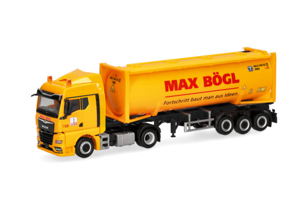 Herpa MAN TGX GM 30ft Drucksilcontainer-Sattelzug "Max Bögl"