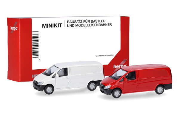 Herpa MiniKit: Mercedes-Benz Vito Kasten 2010, weiß/rot