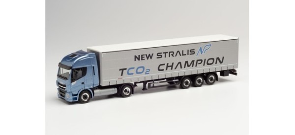Herpa Iveco Stralis NP 460 Gardinenplanen-Sz. "New Stralis TCO2 Champion" (312271)
