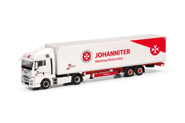 Herpa MAN TGX XLX Euro6c Koffer-Sattelzug "Wandt/Johanniter Weihnachtstruck"