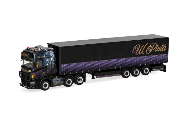 Herpa Scania CS 20 Hochdach Gardinenplanen-Sattelzug "Pluta/The King"