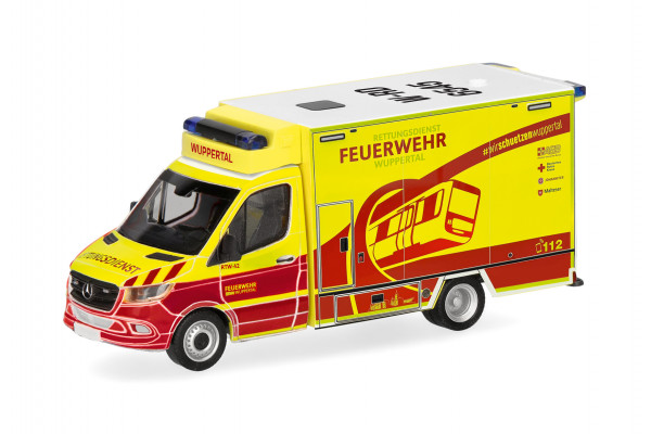 Herpa Mercedes-Benz Sprinter '18 Fahrtec Rettungswagen "Feuerwehr Wuppertal"