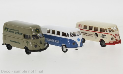 Brekina Set mit 3 VW-Bulli-Modellen "Im Einsatz in Südamerika" (90494)