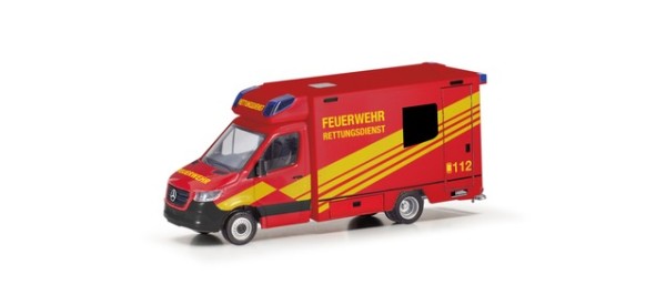 Herpa Mercedes-Benz Sprinter '18 Fahrtec Rettungswagen "Feuerwehr"