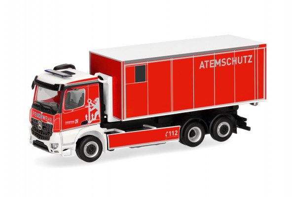 Herpa Mercedes-Benz Arocs M Wechsellader-LKW "Feuerwehr Düsseldorf/Atemschutz"