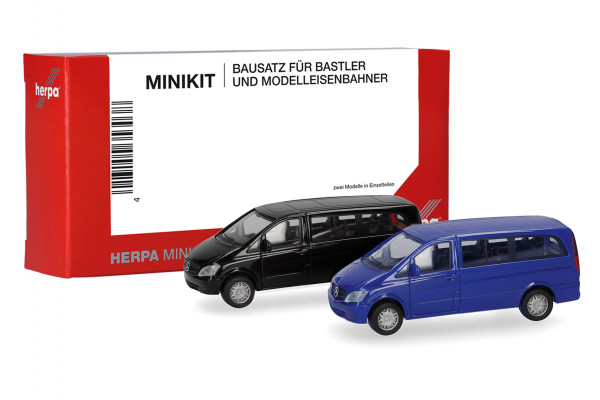 Herpa MiniKit: Mercedes-Benz Vito Bus 2010, schwarz/ultramarinblau