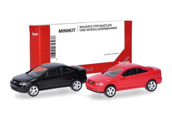 Herpa MiniKit Opel Coupé (2000), Schwarz und Magmarot, 2 Stück