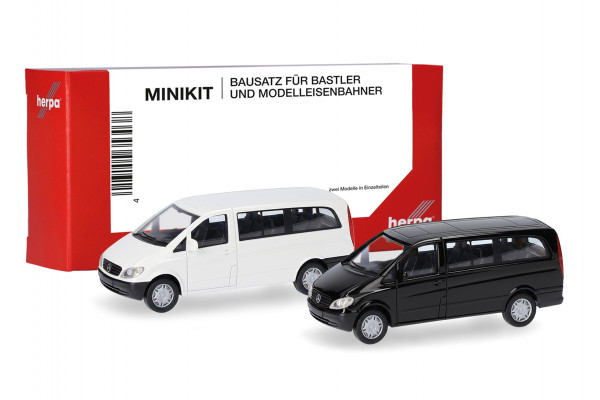 Herpa MiniKit: Mercedes-Benz Vito Bus 2002, weiß/schwarz