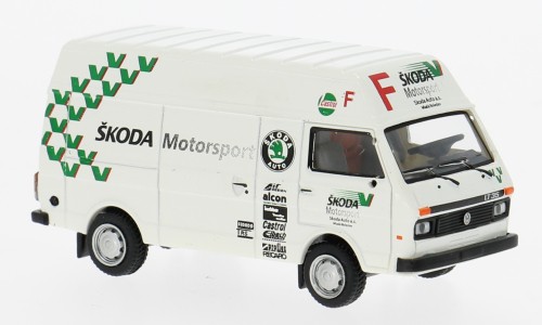 Brekina VW LT 35 (1985) Hochraum-Kasten "Škoda Motorsport" (ČSSR)