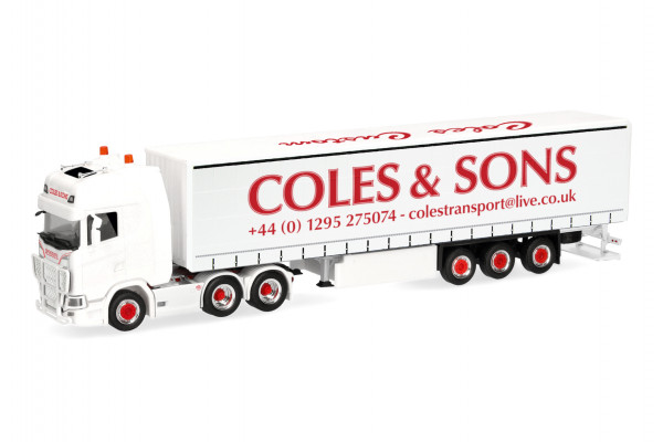 Herpa Scania CS 20 Hochdach Gardinenplanen-Sattelzug "Coles & Sons", Großbritannien