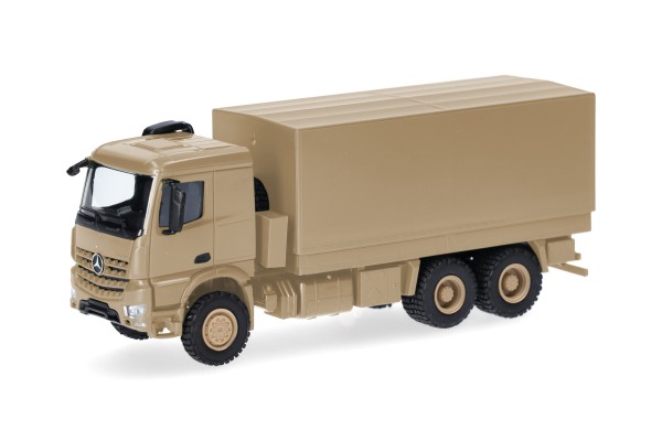 Herpa MB Arocs 6x6 Pritsche/Plane sandbeige undekoriert