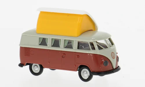 Brekina VW T1b Camper grau/rot