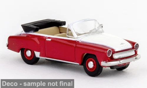 Brekina Wartburg 311 Cabrio, rot/weiß