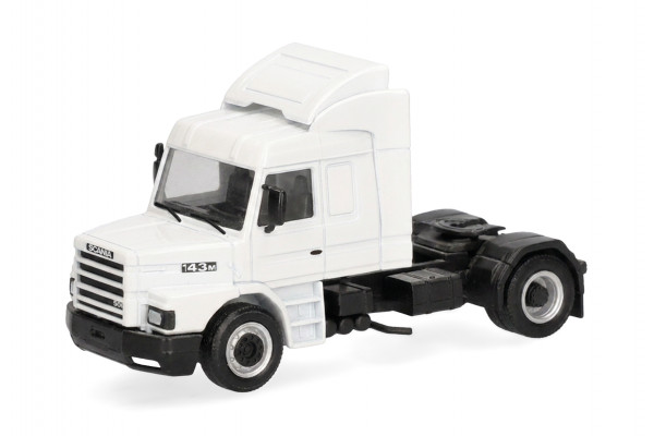 Herpa Scania Hauber 143 500 Zugmaschine 2achs, weißy