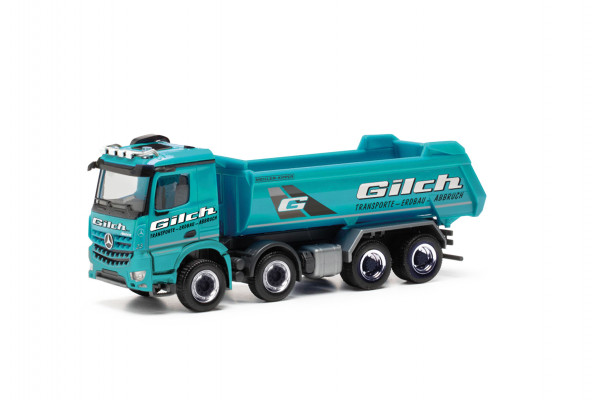 Herpa Mercedes-Benz Arocs Rundmulden-LKW "Gilch Erdbau und Transport"