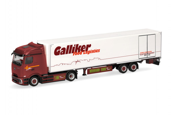 Herpa Mercedes-Benz eActros 600 Bigspace Kühlkoffer-Sattelzug "Galliker", Schweiz