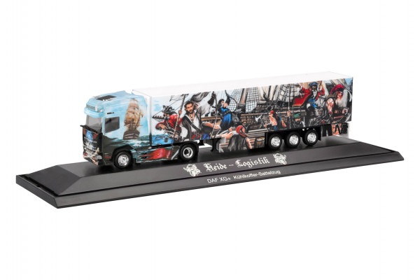 Herpa DAF XG+ Kühlkoffer-Sattelzug "Heide Logistik/Hansepiraten"