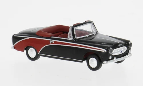 Brekina Peugeot 403 Cabrio deluxe schwarz/rot