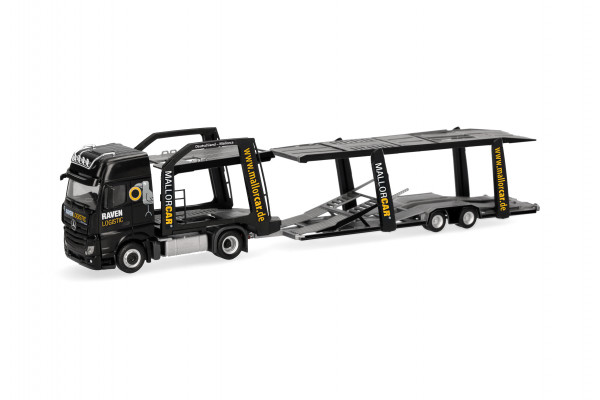 Herpa Mercedes-Benz Actros L 18 Gigaspace Autotransporter-Hängerzug "Raven Logistic"