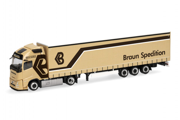 Herpa Volvo FH Aero GL XL Jumbogardinenplanen-Sattelzug "Braun", Österreich