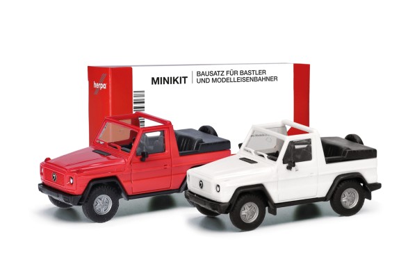Herpa Minikit: Puch G-Klasse (W460) Cabrio, weiß/rot