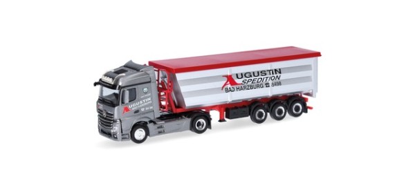 Herpa MB Actros Streamspace Stahlmulden-Sattelzug "Augustin Spedition"