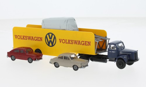 Brekina Scania L 111 Autotransport-Sz. "VW" m. Ladegut (85133)