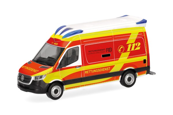 Herpa MB Sprinter 18 Delfis RTW "Rettungsdienst Landkreis Elbe-Elster"