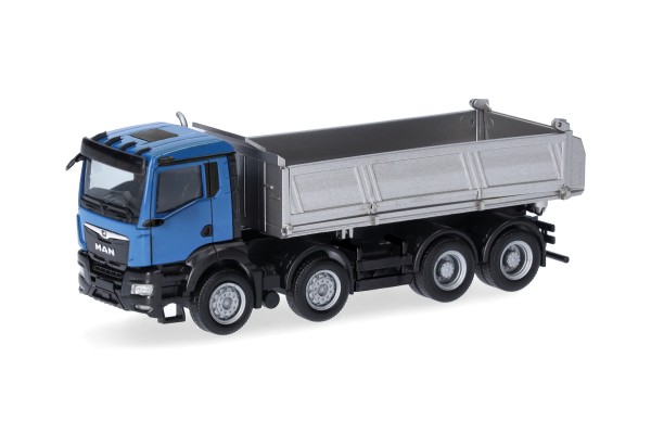 Herpa MAN TGS NN Baukipper 4-achs, blau/silber