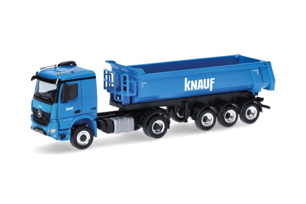 Herpa MB Arocs Classicspace Carnehl Rundmulden-Sattelzug "Knauf"