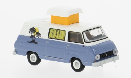Brekina Škoda 1203 Halbbus Camper blau / weiß