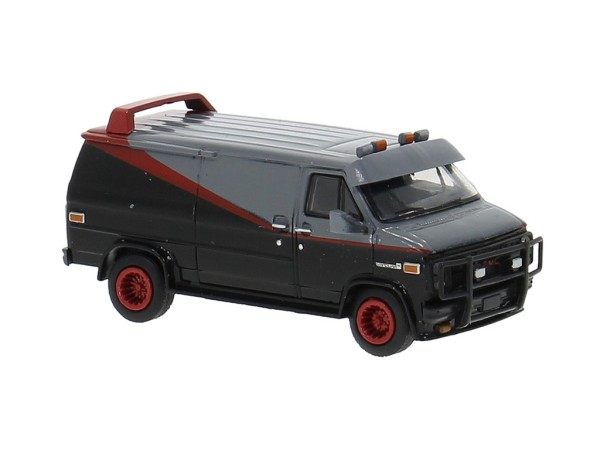 Brekina GMC Vandura (1983) schwarz / rot / grau