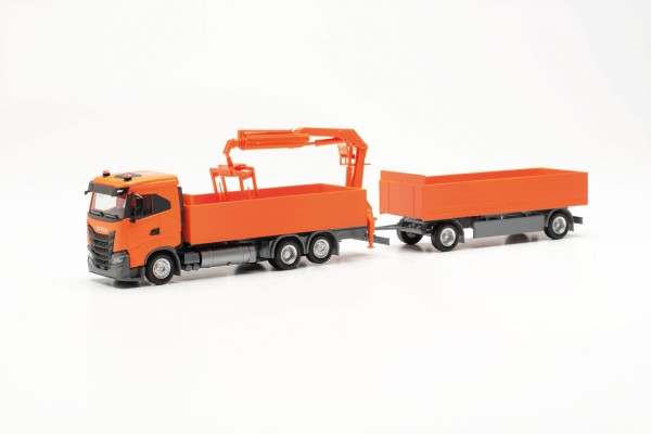 Herpa Iveco S-Way ND Baustoff-Hängerzug orange (31617)
