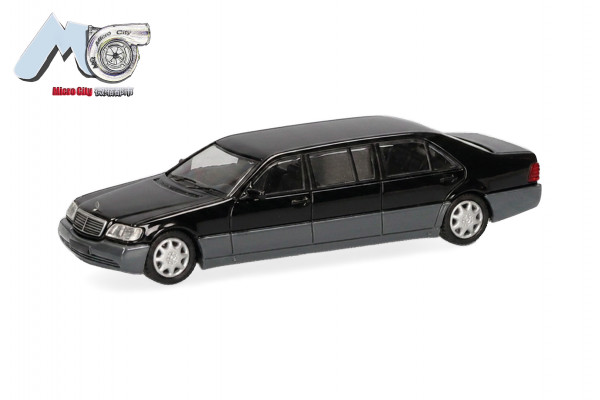 Herpa MicroCity: Mercedes-Benz S600 Pullmann, schwarz/silber