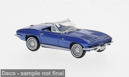 Brekina Chevrolet Corvette C2 Cabrio blau-met. offen