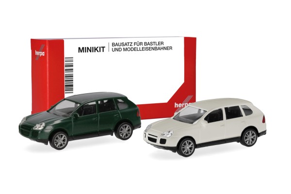 Herpa MiniKit: Porsche Cayenne Turbo british racing green/sandweiß