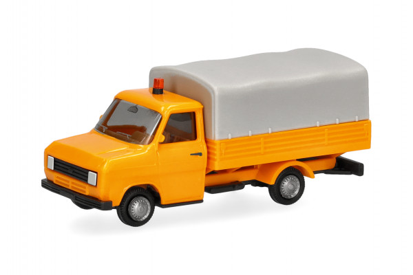 Herpa Basic: Ford Transit Pritsche/Plane, kommunalorange