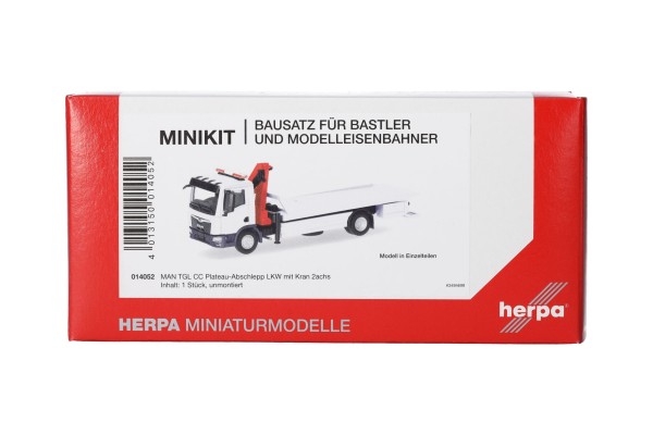 Herpa Minikit MAN TGM Plateau-Abschlepp-LKW mit Kran (1 Stück)