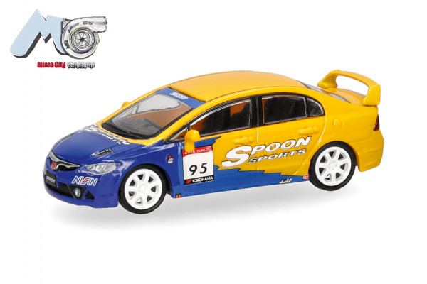 Herpa MicroCity Honda Civic FD2, gelb, blau