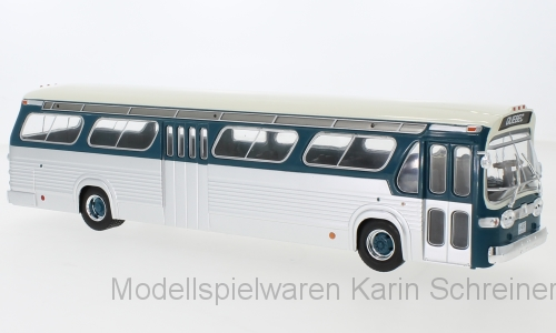 IXO GMC New Look Fishbowl Bus (1969), dunkeltürkis/silber (Bus013)
