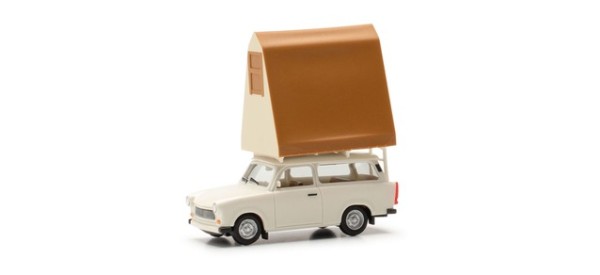 Herpa Trabant 601 Universal mit Dachzelt grauweiß (024167-002)