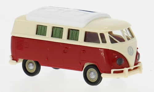 Brekina VW T1b Camper hellbeige/rot
