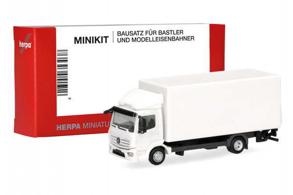 Herpa MiniKit: Mercedes-Benz Atego '13 Koffer-LKW mit Ladebordwand, weiß (1 Stück)