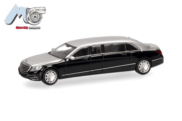 Herpa MicroCity: Mercedes-Benz S600 Pullmann, schwarz/silber