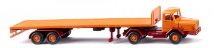 Wiking Faun Flachpritschensattelzug gelborange (055409)
