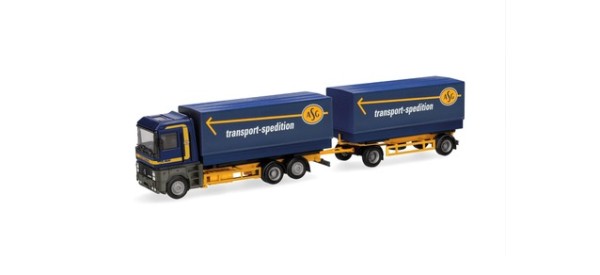Herpa Renault AE Wechselpritschen/planen-Hängerzug "ASG" (Schweden)