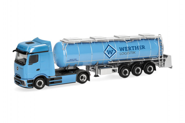 Herpa Mercedes-Benz eActros 600 ProCabin Bigspace Lebensmitteltank-Sattelzug "Spedition Werther"