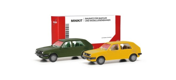 Herpa MiniKit VW Golf II 4-türig, olivgrün/ginstergelb