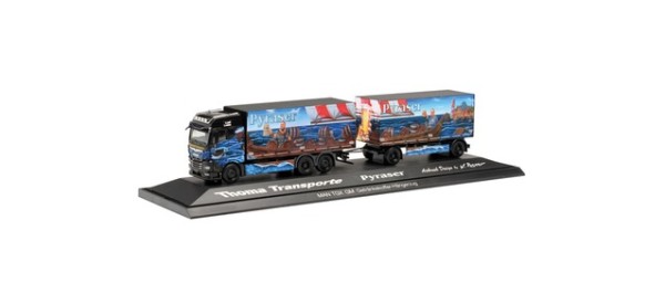 Herpa MAN TGX GM Getränkekoffer-Hängerzug "Pyraser III / Rudi Thoma"